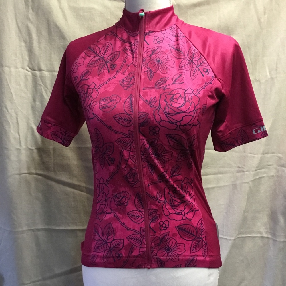 Giro Chrono Sport Women's Cycling Jersey Small Short Sleeve Pink Floral Bike